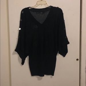 Black Thin See-Through Sweater